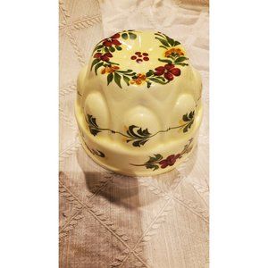 Vintage Teleflora yellow ceramic Vase PLANTER Mold hand painted Portugal